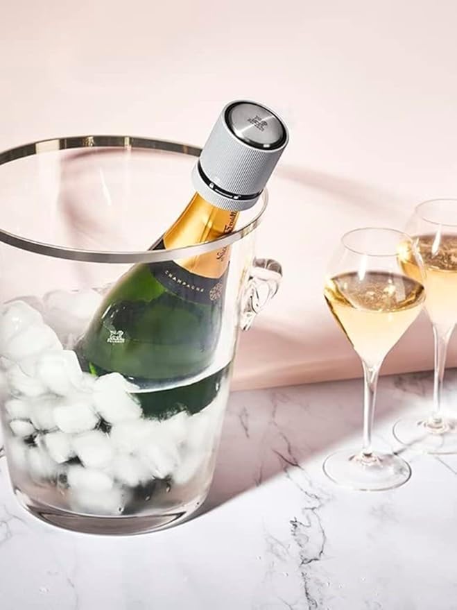 Peugeot Line Bottle Stopper For Sparking Wine, Light Grey