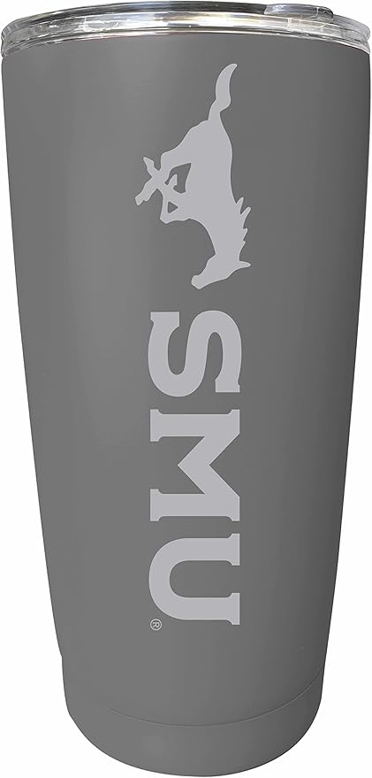 Southern Methodist University Etched 16 oz Stainless Steel Tumbler (Gray) Officially Licensed Collegiate Product