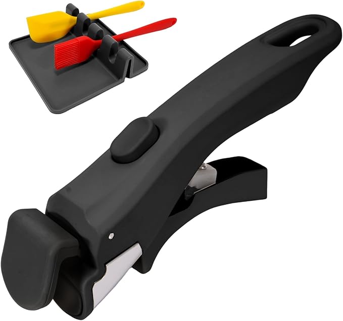 Removable Pot Handle Black, Universal Pan Handle, Replacement Handle for Pots and Pans, Fits All Cookware, Includes Spatula Rest & Drip Pad竊?Durable & Heat-Resistant