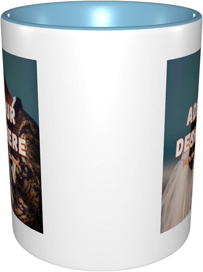 Customizable Mugs and Coffee Cups with Various Creative Designs Customize Your Photos Images Texts Partial or Full-Size Printing (Partial, Sky Blue)