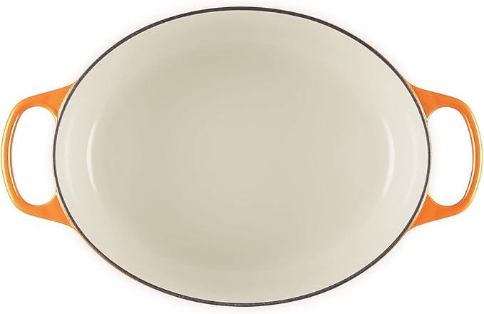 Le Creuset Enameled Cast Iron Signature Oval Dutch Oven, 6.75 qt., Flamme Doree with Crucible Knob