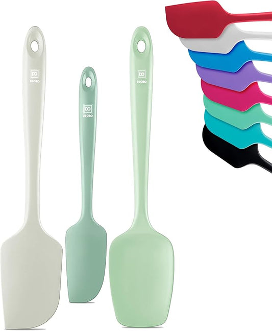 di Oro Living Silicone Spatula Set - Rubber Kitchen Spatulas for Baking, Cooking, & Mixing - 600째F Heat-Resistant & BPA Free Silicone Scraper Spatulas for Nonstick Cookware - Dishwasher Safe (Pastel)