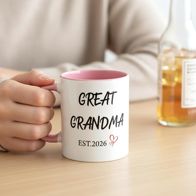 1 Pair Great Grandparents Gifts Est 2026 Mugs Set, Great Grandparents Baby Announcements, Christmas Gifts for Grandma Grandpa, Great Grandpa Mug Pregnancy Announcement Baby Reveal Mug