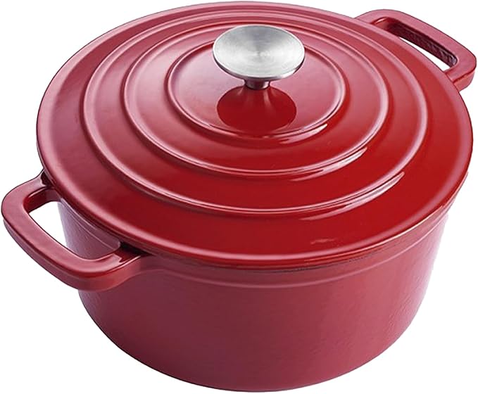 Magefesa FERRO 9.4-Inch Enameled Cast Iron Dutch Oven with Lid, Superior Heat Retention & Distribution, Compatible with All Stovetops, Induction & Oven Safe