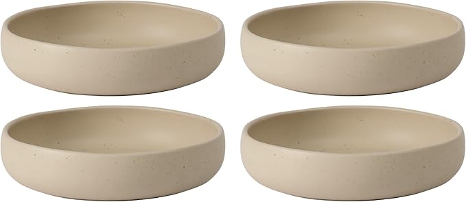 Bloomhouse - Two Time Oprah's Favorite Things Winner - Corsica Clay 4-Piece Meal and Pasta Bowl Set ??Cappuccino Cream Stoneware for Dinner, Serving & Everyday Use