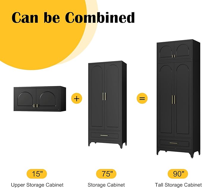 Kitchen Pantry Cabinet竊?0" Storage Cabinets with Doors and Shelves,Metal Pantry Cabinet with Drawers,White Kitchen Cupboard for Livingroom,Pantry, Bathroom