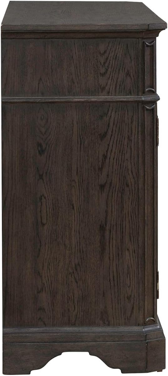 Liberty Furniture Grant Park Dining Room Wine Rack Buffet - White Oak Veneers - Cappuccino Brown