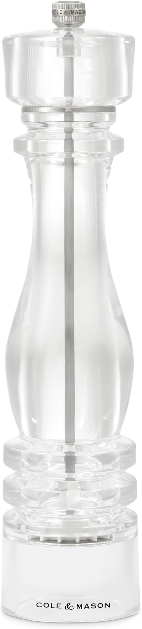 Cole & Mason London Refillable Spice Mill - Kitchen & Home Accessory - Table Salt Grinder - Salt Mill with Ceramic Mechanism - 12", Acrylic