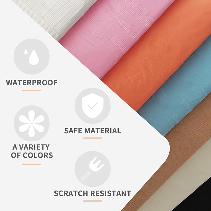 [6 Pack] Cream White Paper Tablecloth Disposable for Rectangle Tables, 54 X 108 Inch Party Table Cover with Plastic Backing, Waterproof 3 Ply Table Cloth for Wedding Banquet Event, New Pattern