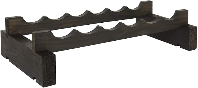 6 Bottle Wide Wine Rack Natural Pine