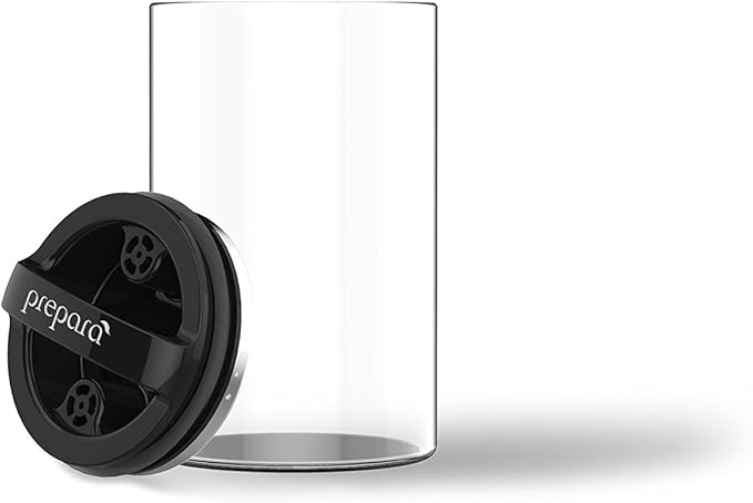 Prepara Evak Compact Glass Food Storage, Medium, Black