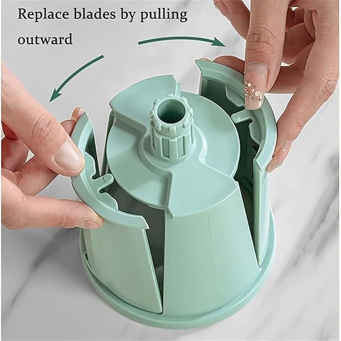 5 in 1 Round Slicer & Rotary Cheese Grater - Hand Crank Vegetable Shredder with Suction Base, 5 Blades for Cheese, Nuts & Vegetables, Easy Clean & Safe Kitchen Mandoline Slicer Chopper (Green)
