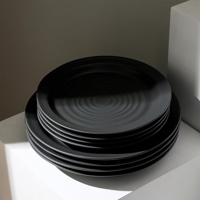 Stone Lain Orbit 12-Piece Dinnerware Set Stoneware, Charcoal