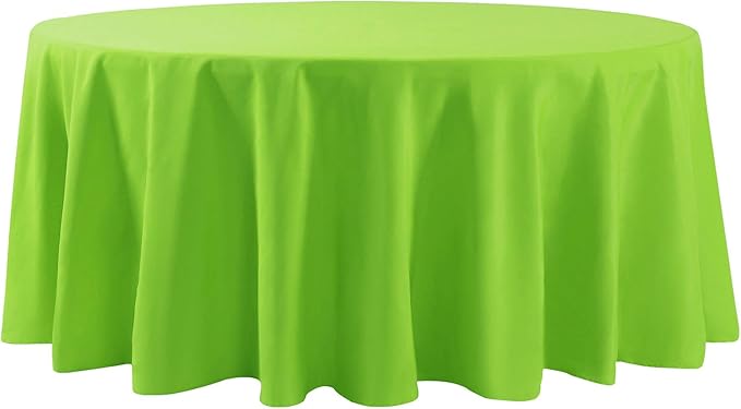 Cupuamon 132 inch Round Tablecloth Washable Polyester Table Cloth Decorative Table Cover for Wedding Party Dining Banquet（132 inch,Apple Green）