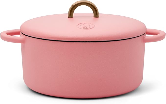 Great Jones Dutch Baby Dutch Oven with Lid (Taffy, 3.5-Quart) | Enameled Cast Iron, Round Shape | Safe for Stovetops & Ovens up to 500째F | Space-Saving & Dishwasher-Friendly | Small-Batch Cooking