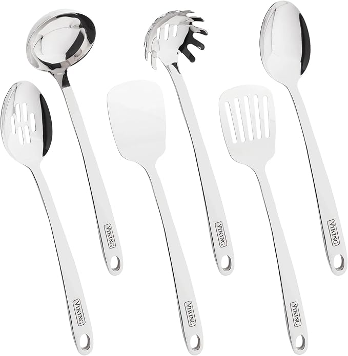 Viking Signature Handle 6-Piece Utensil Set, Silver