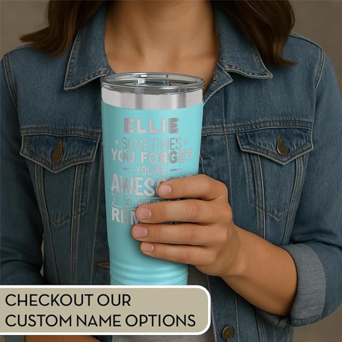 Spotted Dog Company Inspirational Tumbler, Inspirational Gifts for Men Dad Father Wife Sister Women, Birthday For Him Her, You?셱e Awesome Tumbler, Teacher Coworker Gifts 20oz Teal