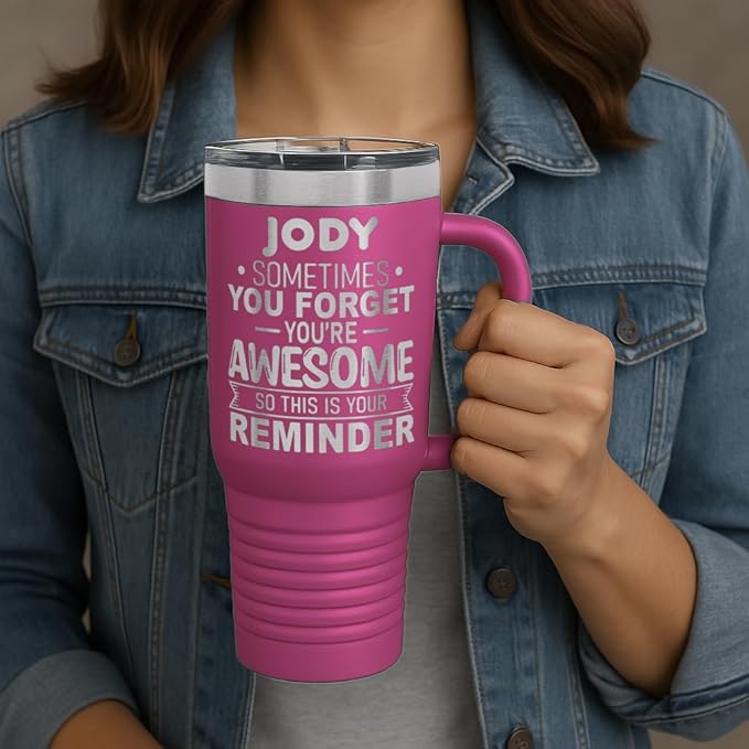 Personalized Inspirational Tumbler, Inspirational Gifts for Men Dad Father Wife Sister Women, Custom Birthday For Him Her, Customized You?셱e Awesome Tumbler, Teacher Coworker Gifts 40oz Pink