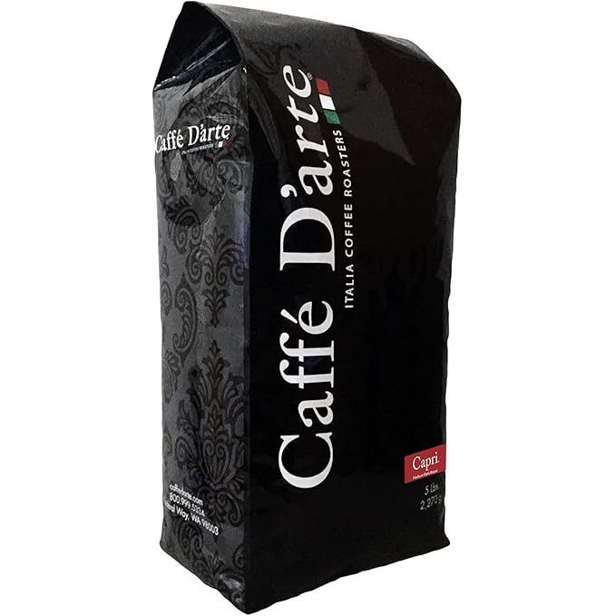 Caffe D'arte Capri Whole Bean Espresso Coffee, 5 Pounds