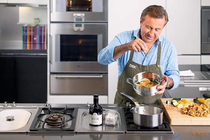 Daniel Boulud Kitchen 3QT Essential Pan ??French Inspired Stainless Steel Sautee & Sauce Pan with Heat Resistant Handle, 5-Ply Clad, Induction & Oven Safe, Professional Cookware