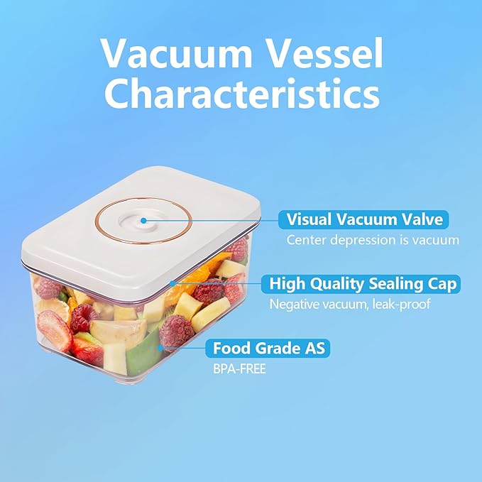 Food Vacuum Sealer Set, Vacuum sealer for food, handheld vacuum sealer(small vacuum seale+ 3 vacuum containers)