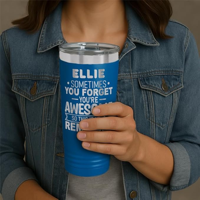 Personalized Inspirational Tumbler, Inspirational Gifts for Men Dad Father Wife Sister Women, Custom Birthday For Him Her, Customized You?셱e Awesome Tumbler, Teacher Coworker Gifts 20oz Royal Blue