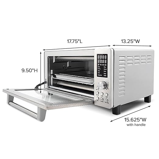 Nuwave Bravo Air Fryer Toaster Smart Oven, 10-in-1 Countertop Convection, 1800 Watts, 21-Qt Capacity, 50째-450째F Temp Controls, Top and Bottom Heater Adjustments 0%-100%, PFAS Free, Stainless Steel