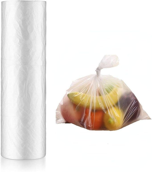 14" X 20" Plastic Produce Bag on a Roll, Bread and Grocery Clear Bag, 350 Bags/Roll (5 Rolls)