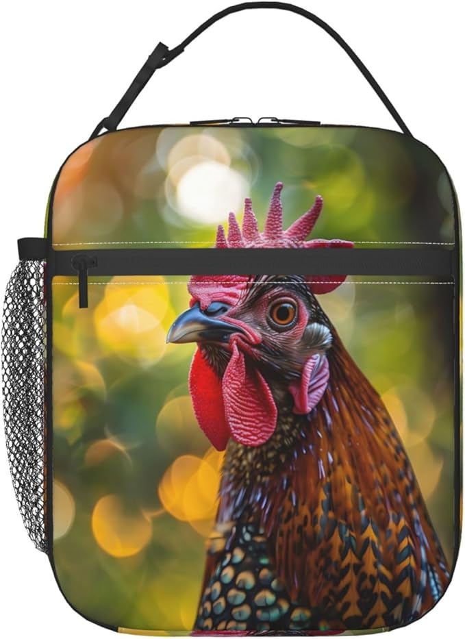 VANZEV Insulated Lunch Box for Women Men, Rooster Theme Lunch Box Reusable Portable Lunch Bag Cooler Tote Waterproof Lunch Container for Office Picnic Work Travel