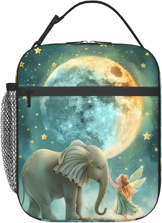 VANZEV Insulated Lunch Box for Women Men, Elephant Theme Lunch Box Reusable Portable Lunch Bag Cooler Tote Waterproof Lunch Container for Office Picnic Work Travel