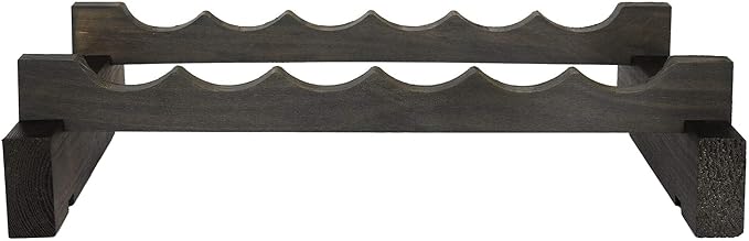 6 Bottle Wide Wine Rack Dark Stain