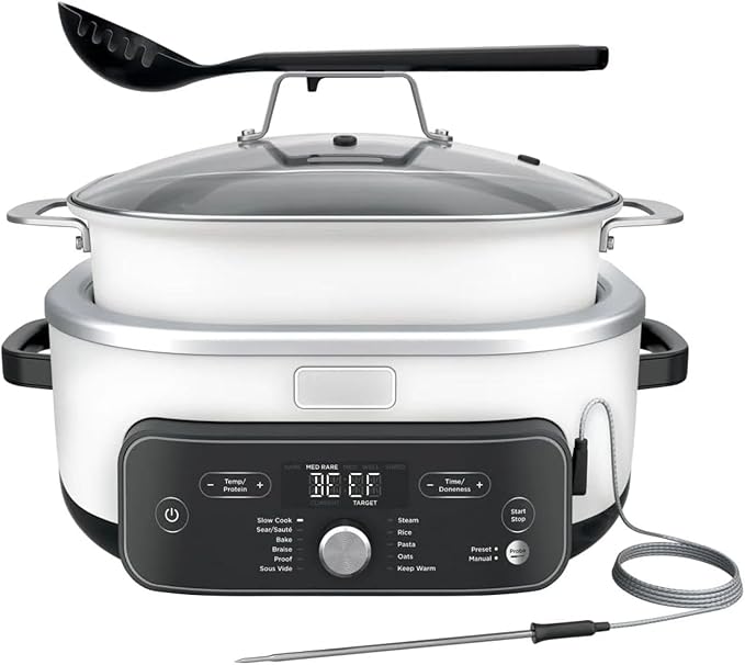 Ninja Foodi PossibleCooker PRO MC1000 8.5Qt Multicooker 8 in 1 Slow Cooker,Warmer, Glass Lid, Integrated Spoon, Nonstick (WHITE)