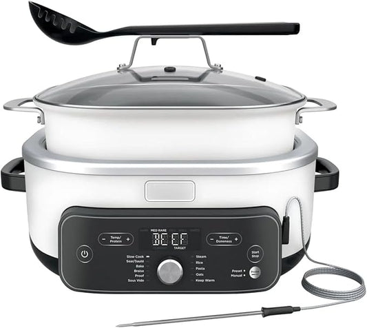 Ninja Foodi PossibleCooker PRO MC1000 8.5Qt Multicooker 8 in 1 Slow Cooker,Warmer, Glass Lid, Integrated Spoon, Nonstick (WHITE)