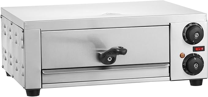 VEVOR Electric Pizza Oven for Countertops, 12-inch, 1500W, with Temp Control & 0-60 Min Timer, Even Baking Technology & Easy Clean Crumb Tray, Ideal for Both Commercial & Home Kitchens