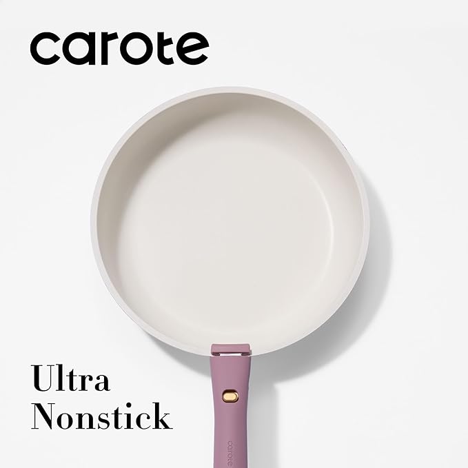 CAROTE 5pcs Pots and Pans Set Non stick,Cookware Set Detachable Handle,kitchen essentials,RV kitchen pot and pan,Induction Cookware,Oven Safe,PFOA PFOS FREE,Purple