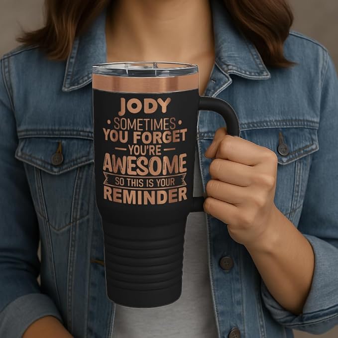 Personalized Inspirational Tumbler, Inspirational Gifts for Men Dad Father Wife Sister Women, Custom Birthday For Him Her, Customized You?셱e Awesome Tumbler, Teacher Coworker Gifts 40oz Black Copper