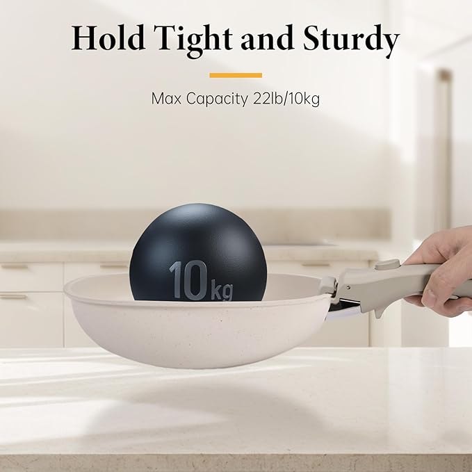 Removable Pot Handle Gray, Universal Pan Handle, Replacement for Pots and Pans, Fits All Cookware, Includes Spatula Rest & Drip Pad竊?Durable & Heat-Resistant