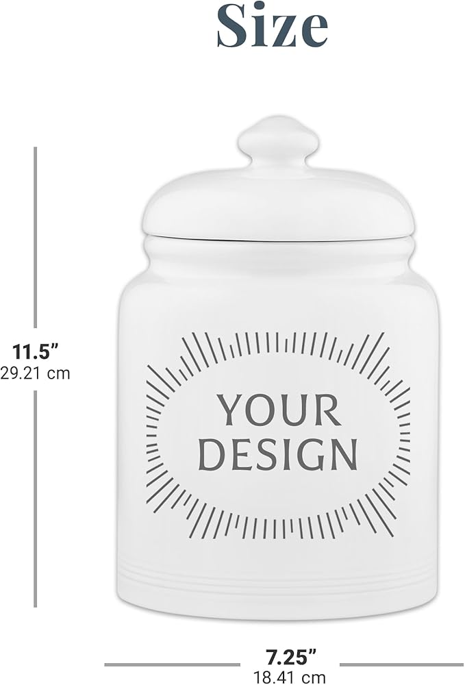 Let's Make Memories Personalized Cookie Jar - For Bakers - Kitchenware - Ceramic - Airtight Lid - Treats for Little Helpers - Christmas Cookie Storage
