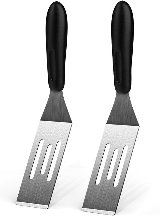 Small Spatula 2 PCS, Metal Spatulas for Kitchen Use, Stainless Steel Mini Serving Spatula for Flipping and Cooking, Ideal for Brownies, Tiramisu, Cookie, Lasagna or Pancakes, etc