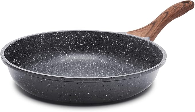 SENSARTE Nonstick Frying Pan Skillet, Swiss Granite Coating Omelette Pan, Healthy Stone Cookware Chef's Pan, PFOA Free (8/9.5/10/11/12.5 Inch) (12 Inch)