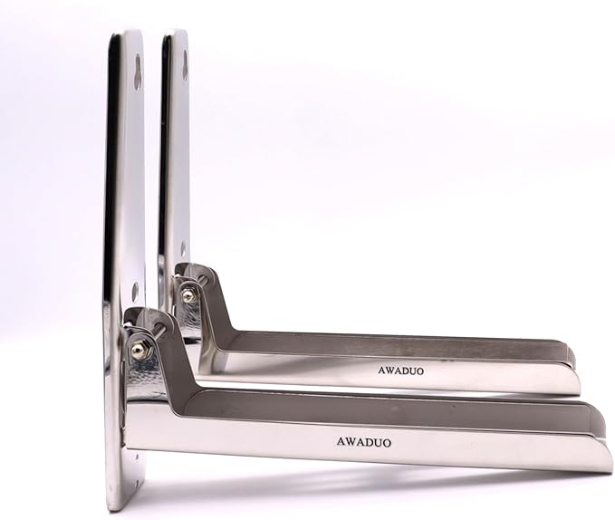 Stainless Steel Microwave Oven Rack, Retrackable Foldable Microwave Oven Wall Mounted Stand Holder Rack Bracket With Two Hooks