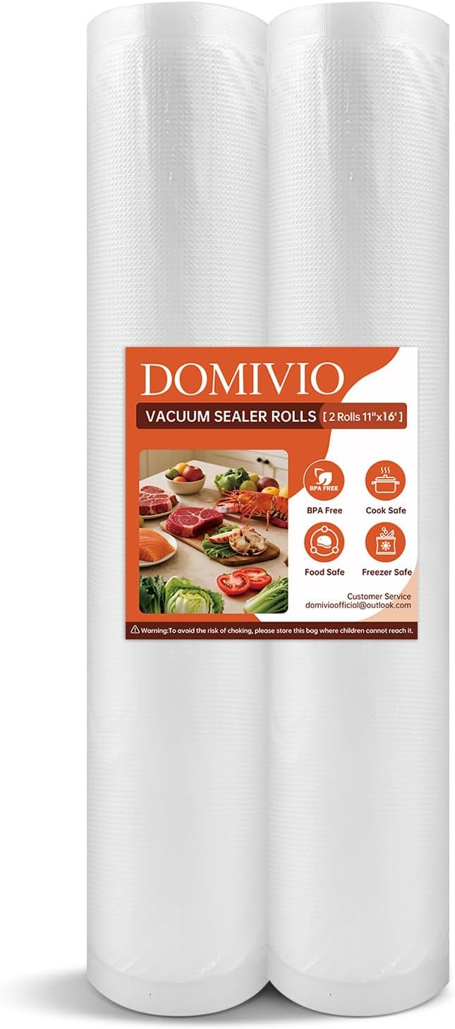 Vacuum Sealer Rolls 2 Pack, 11??x 16??Vacuum Seal Bags for Food Storage Saver, BPA-Free Food Saver Bags Rolls for Freezer, Meal Prep & Sous Vide Cooking