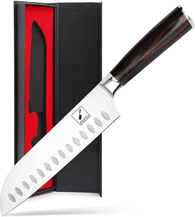 imarku Chef Knife 7 Inch Kitchen Knife Ultra Sharp Santoku Knife - 7Cr17Mov Japanese Chefs Knife, Kitchen Gadgets 2025, Apartment Essentials, Birthday Gifts for Him Her, Best Gifts for Women Men