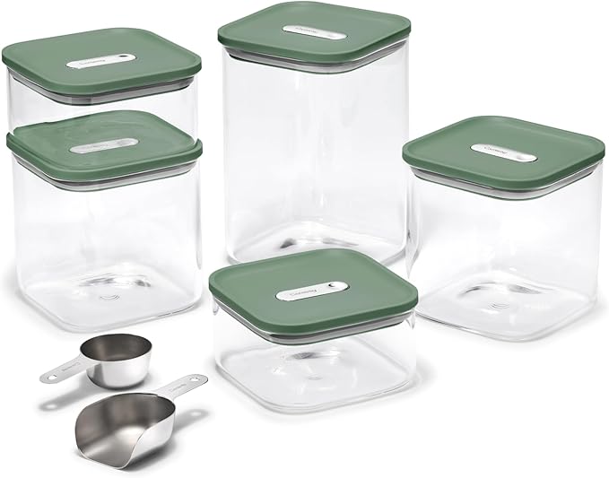 Caraway 13-Piece Glass Airtight Food Storage Containers with Lids ??Non-Toxic, BPA-Free Kitchen Storage Containers ??Stackable, Space-Saving Airtight Containers for Dry Goods and More - Sage
