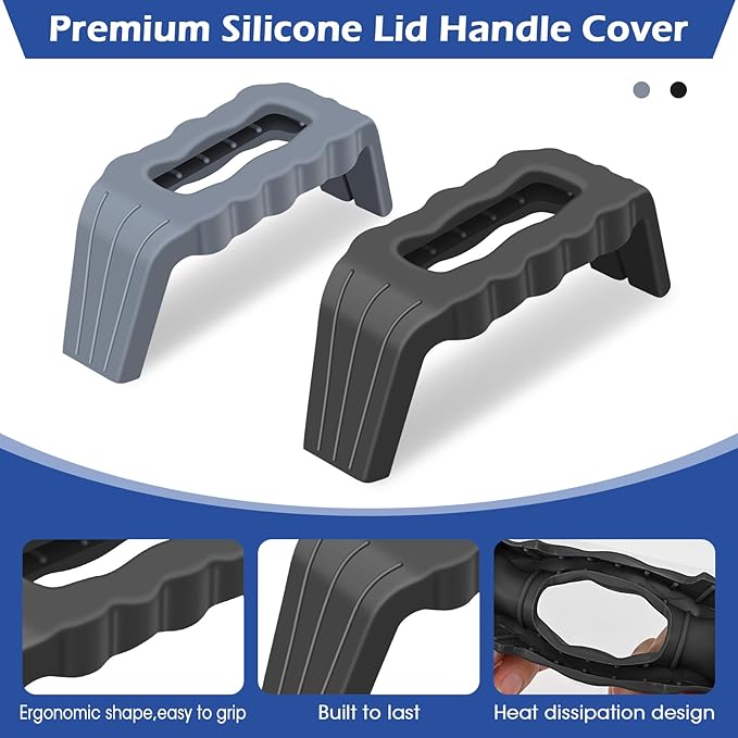 Silicone Lid Handle Cover Compatible with Ninja Foodi Possible Cooker Pro 8.5 Quart MC1000,MC100,MC1010 & 6.5QT MC1101 Slow Cooker Crock Handle Sleeve,Holder,Grip Accessories-No More Hand Burns