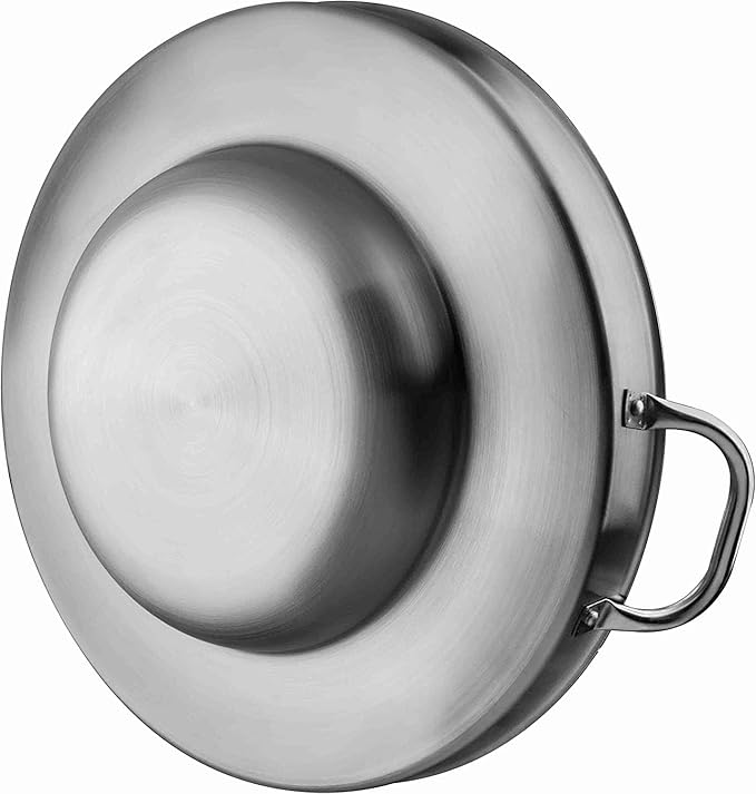 23" Stainless Steel Comal-Tacos Fry Bowl-Heavy Duty Concave Wok-Fajitas Pan