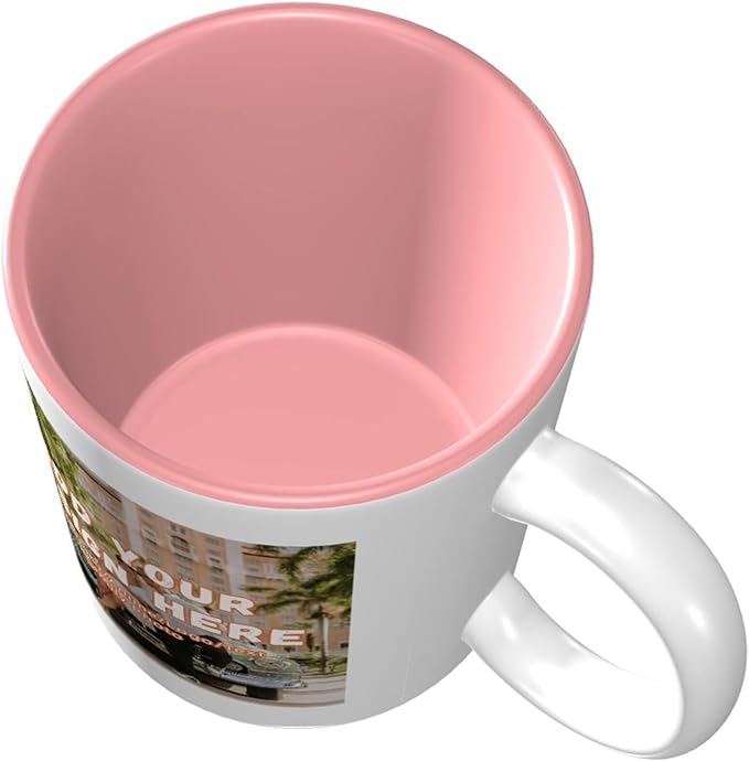 Custom Color Mugs with Partial or Full-Size Printing Customizable Photos and Text Coffee Mugs Creative Multicolor Designs Image (Partial, Pink)
