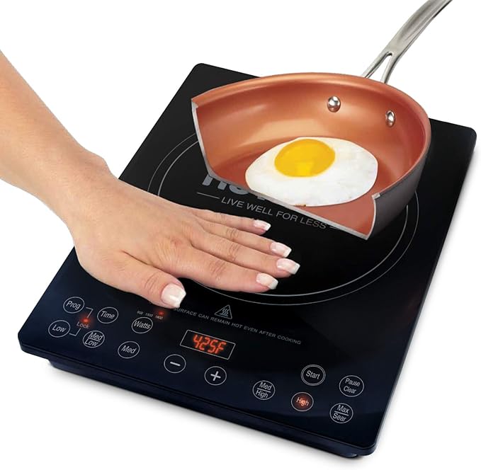Nuwave Pro Chef Induction Cooktop, NSF-Certified, Commercial-Grade, Portable, Powerful 1800W, Large 8??Heating Coil, 94 Temp Settings 100째F - 575째F in 5째F, Shatter-Proof Ceramic Glass Surface