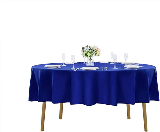 Cupuamon 90 inch Round Tablecloth Washable Polyester Table Cloth Decorative Table Cover for Wedding Party Dining Banquet（90 inch,Royal Blue）