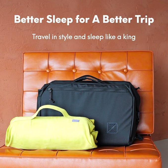 Cushion Lab Travel Deep Sleep Pillow ??Compact Memory Foam Neck Pillow for Sleeping, Portable Pillow for Hotels, Camping, Side & Back Sleepers, On-The-Go ??Spark